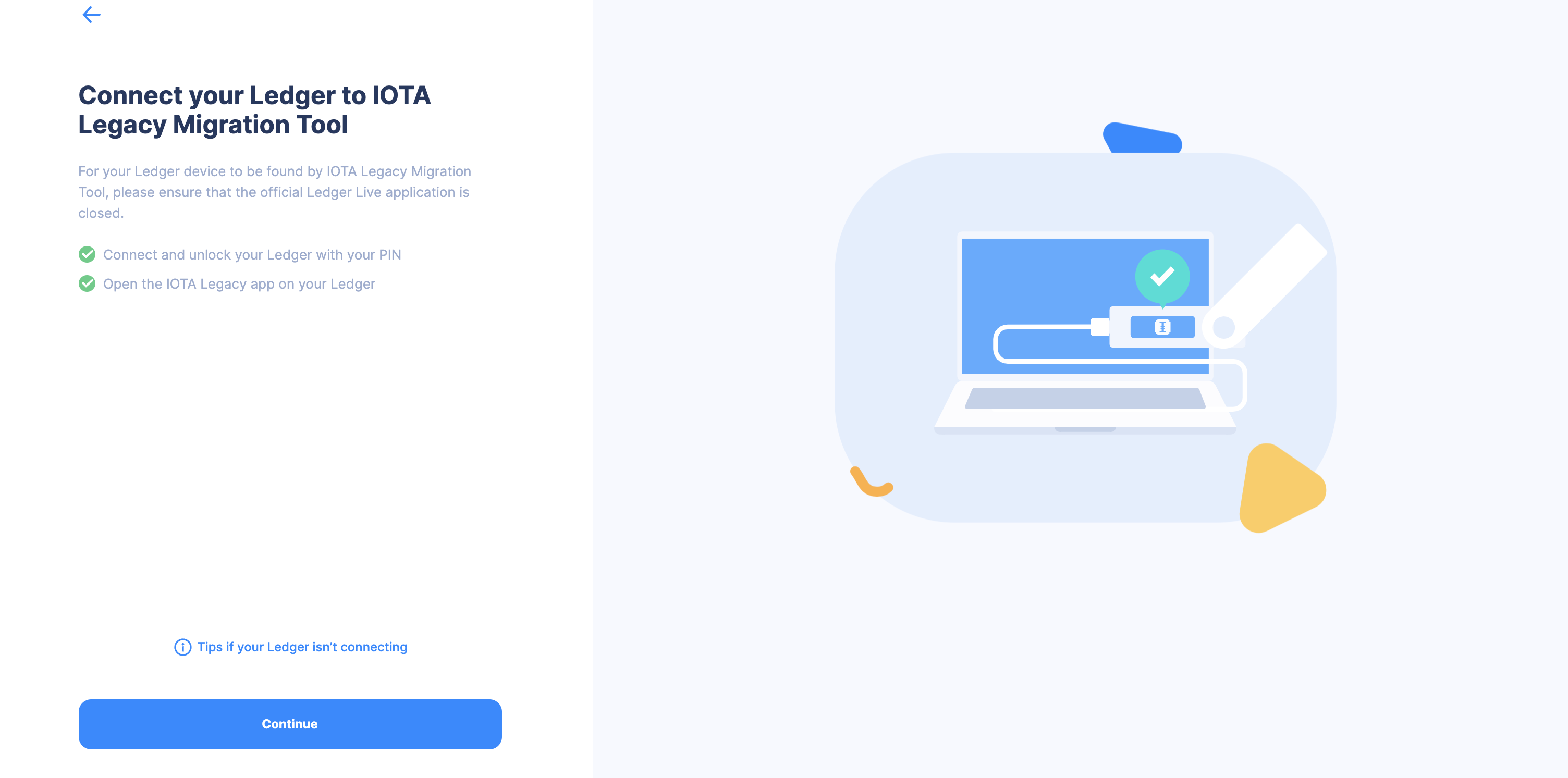 Legacy Migration Tool Ledger Connected